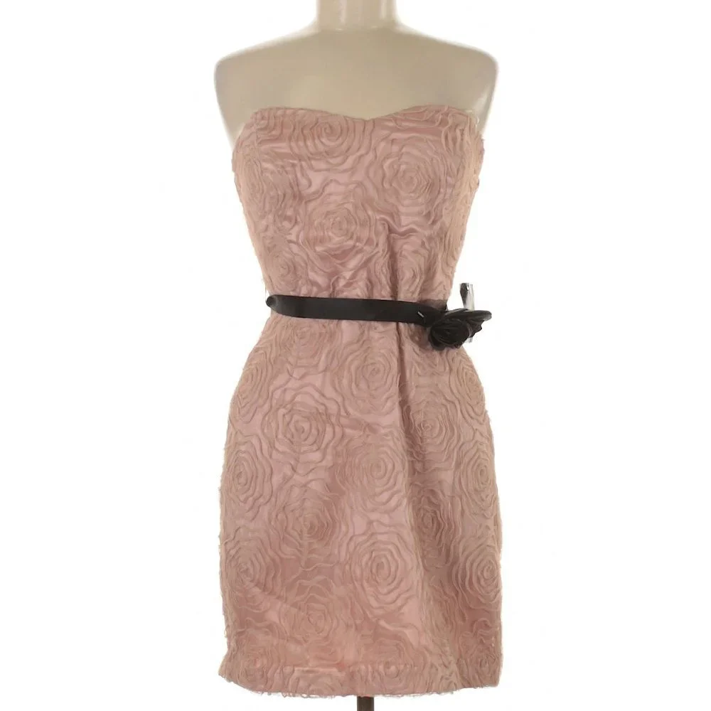 NWT Teeze Me Strapless Rose-Textured Mini Dress in Blush | Size 9 - Picture 2 of 14